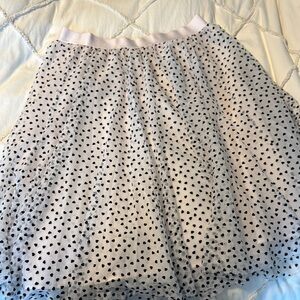 Elegant Black and White Polka Dot Heart Skirt
